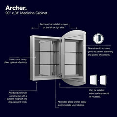 Kohler Archer Single Door Mirrored Medicine Cabinet