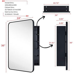 Tilacompany Infinity Black Medicine Cabinet 24" × 36"